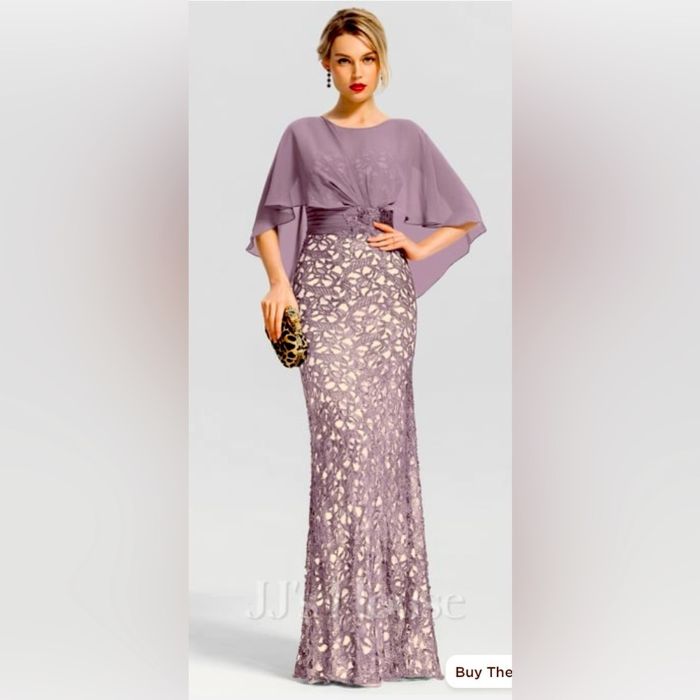 Mother of the Bride Groom Formal Floor Length Chiffon Lace Evening Dress